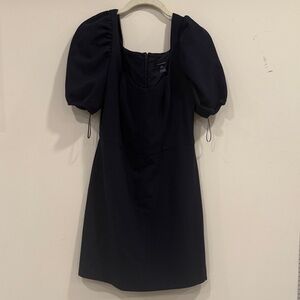 French Connection Dark Blue Puff Sleeve Mini Dress